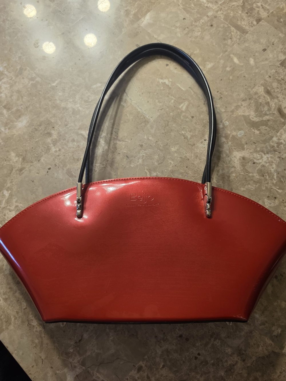 Beijo Red Patent Dome Tote